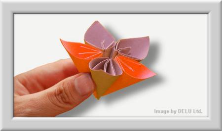 Anleitung Origami Kusudama Blume 015
