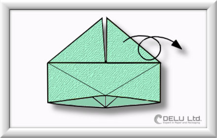 How to fold Origami paper box with handles Step 009