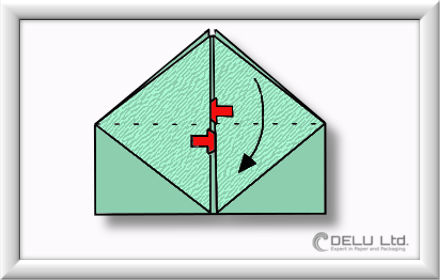 How to fold Origami paper box with handles Step 010