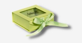 Photo Box mit Sichtfenster + Schleife ; Grün
