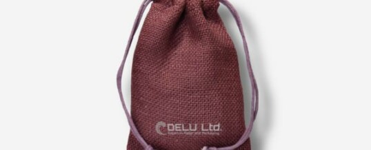 Burlap Drawstring Pouch – Burgundy