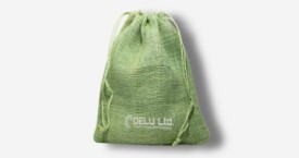 Burlap Drawstring Pouch – Light Green