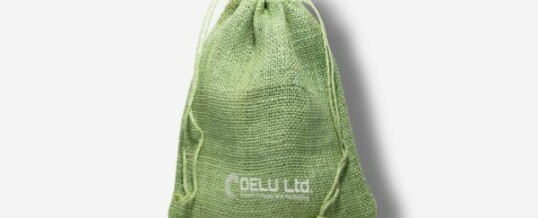 Burlap Drawstring Pouch – Light Green