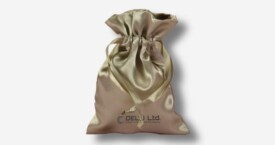 Satin Drawstring Pouch Silver