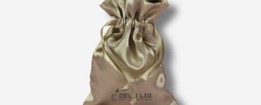 Satin Drawstring Pouch Silver