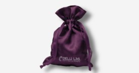 Satin Drawstring Pouch Lilac