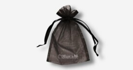 Organza Drawstring Pouch Black