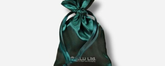 Satin Drawstring Pouch Emerald