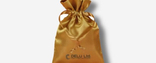 Satin Drawstring Pouch Gold