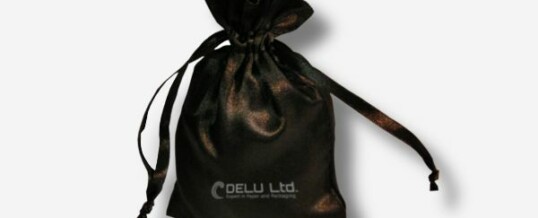 Satin Drawstring Pouch Black