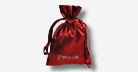 Satin Drawstring Pouch Red