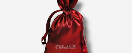 Satin Drawstring Pouch Red