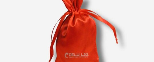 Satin Drawstring Pouch Orange