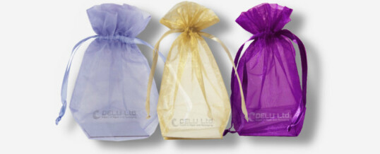 Organza pouches with drawstring