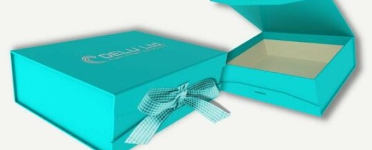 Photo box with ribbon ; Sky Blue