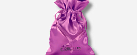 Satin Drawstring Pouch Pink