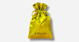 Satin Drawstring Pouch Yellow