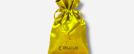 Satin Drawstring Pouch Yellow