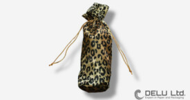 Round organza pouch in stylish leopard design