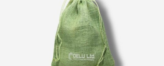 Bolsa de yute con cordón – Verde claro