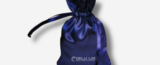 Bolsa del satén con el lazo – Azul royal
